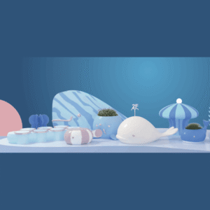 Okyanus Mavi Balina Heykel